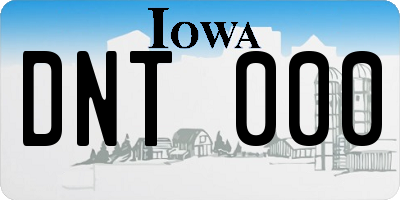 IA license plate DNT000