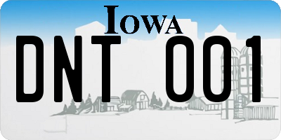 IA license plate DNT001