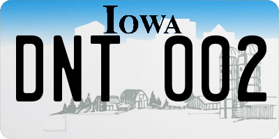 IA license plate DNT002