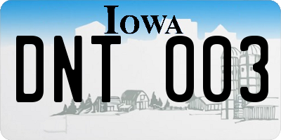 IA license plate DNT003
