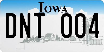 IA license plate DNT004