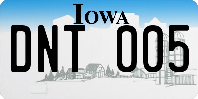 IA license plate DNT005