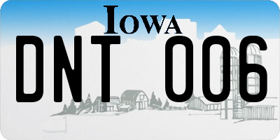 IA license plate DNT006