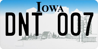 IA license plate DNT007