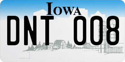 IA license plate DNT008