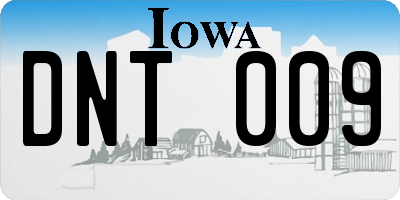 IA license plate DNT009