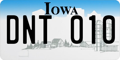 IA license plate DNT010