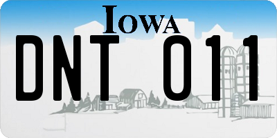 IA license plate DNT011