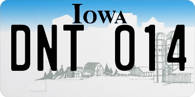 IA license plate DNT014