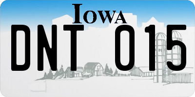IA license plate DNT015