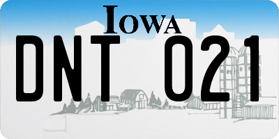IA license plate DNT021