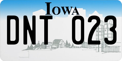 IA license plate DNT023