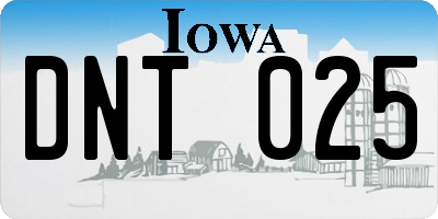 IA license plate DNT025