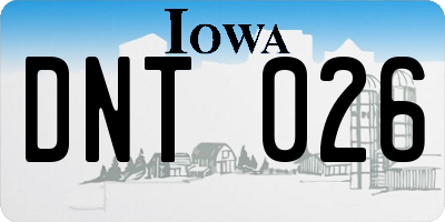 IA license plate DNT026