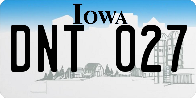 IA license plate DNT027