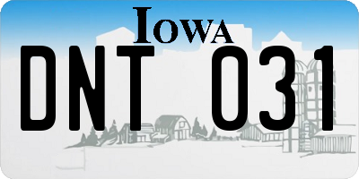 IA license plate DNT031