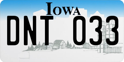IA license plate DNT033