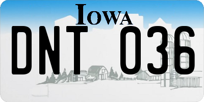 IA license plate DNT036