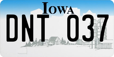 IA license plate DNT037