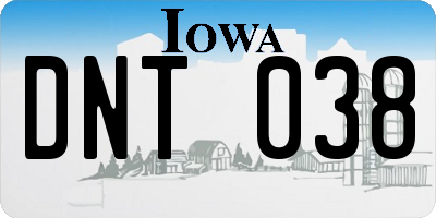 IA license plate DNT038