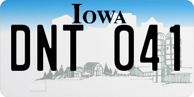 IA license plate DNT041