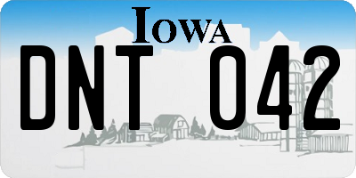 IA license plate DNT042