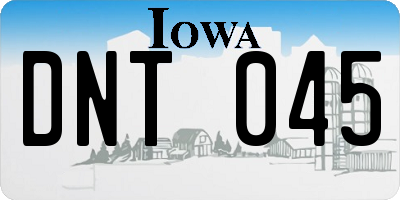IA license plate DNT045