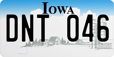 IA license plate DNT046