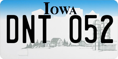 IA license plate DNT052