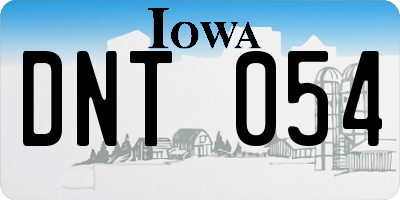IA license plate DNT054