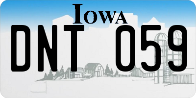 IA license plate DNT059