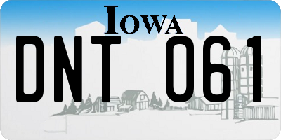 IA license plate DNT061