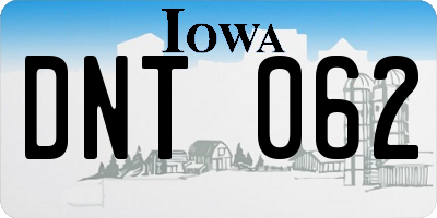 IA license plate DNT062