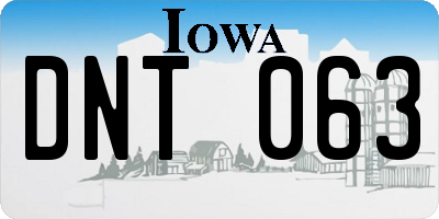 IA license plate DNT063