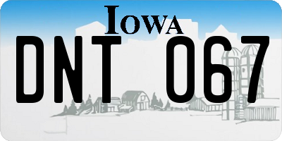 IA license plate DNT067