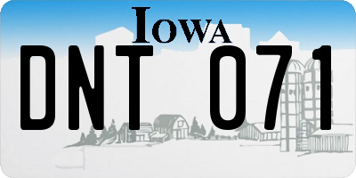 IA license plate DNT071