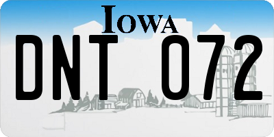 IA license plate DNT072