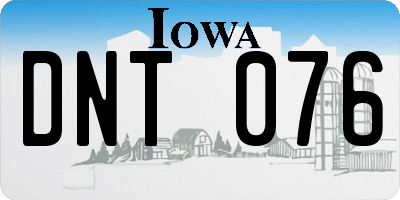 IA license plate DNT076