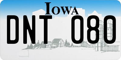 IA license plate DNT080
