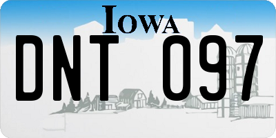 IA license plate DNT097