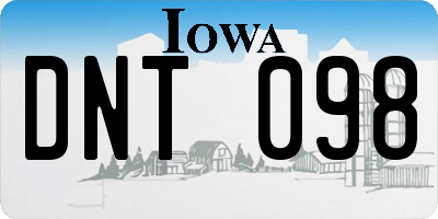 IA license plate DNT098
