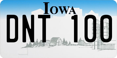 IA license plate DNT100