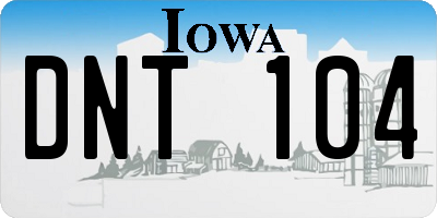IA license plate DNT104