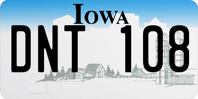 IA license plate DNT108