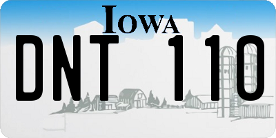IA license plate DNT110