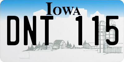 IA license plate DNT115