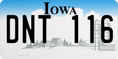 IA license plate DNT116