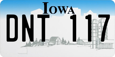 IA license plate DNT117