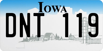 IA license plate DNT119