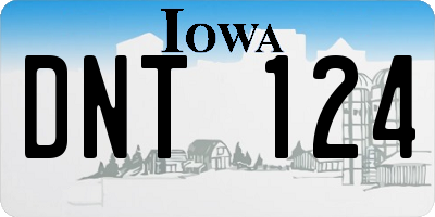IA license plate DNT124
